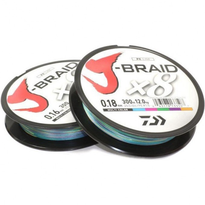 Шнур DAIWA J-Braid X8 0,20мм 300м multicolor 12755-120